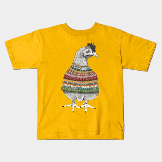 chicken knit Kids T-Shirt by msmart